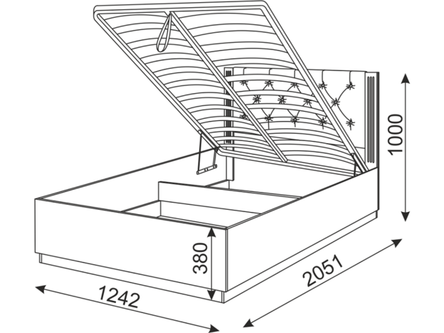 Кровать 1,2 с подъемным механизмом Тиффани М27