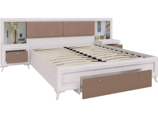 Кровать с ортопедическим основанием 1600 Саванна М06 ШхВхГ 2660х1000х2060 мм 