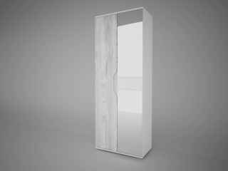 Шкаф 2-х створчатый с 2 зеркалами Соренто Белый-МДФ Рамбла ШхВхГ 800х2132х450 мм