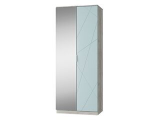 Шкаф для одежды 2-х дверный с зеркалом Лагуна МДФ Серо-голубой