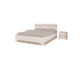 Кровать с 2 тумбами Анталия Дуб Сонома-Белый софт